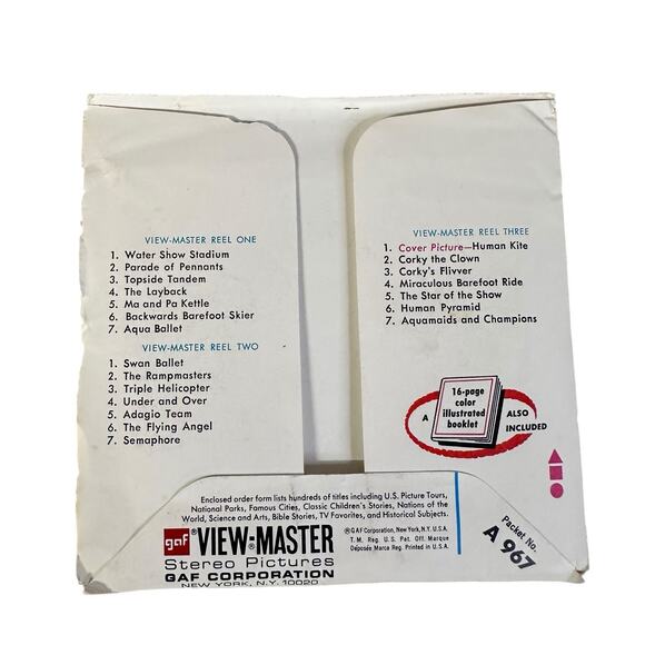 GAF View-Master A 967 CYPRESS GARDENS WATER SKI SHOW 3 Reel Set with Booklet - Picture 3 of 11